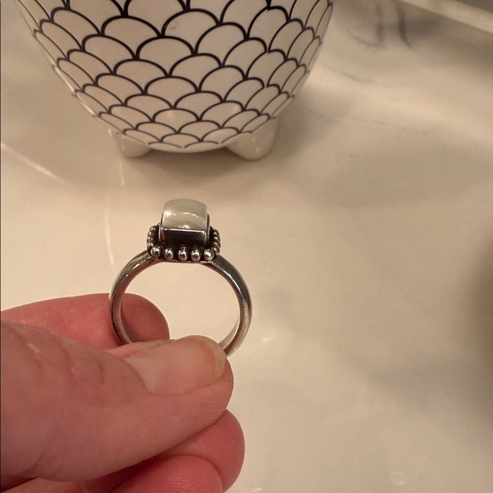Silpada Silver Ring with White Stone - Picture 3 of 4